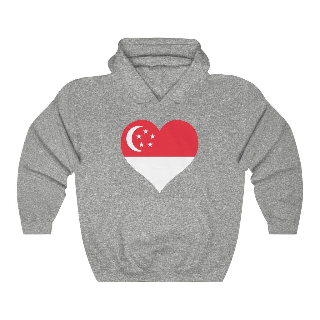 Singapore Heart Flag Hoodie Sweatshirt - Unisex