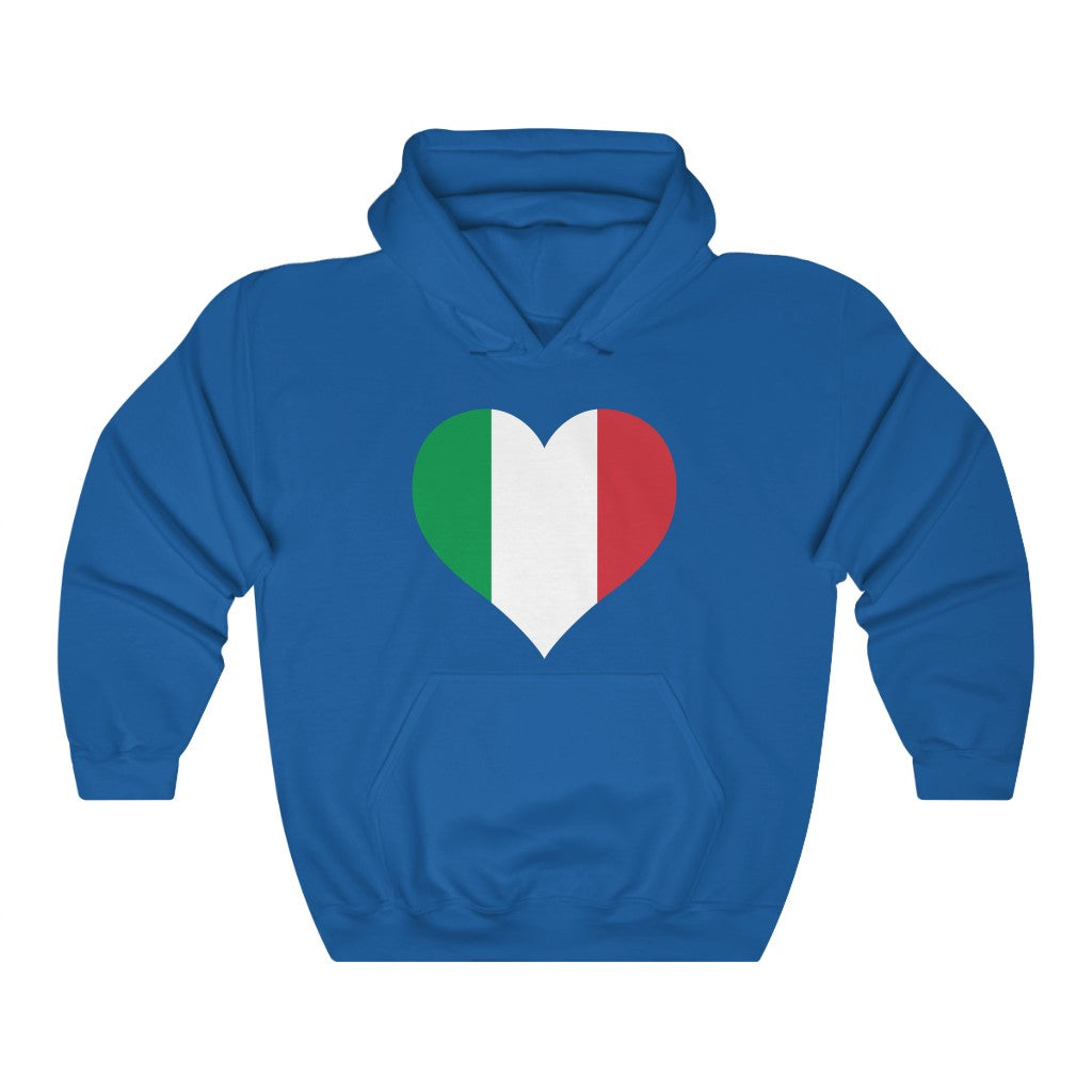 Italy Heart Flag Hoodie Sweatshirt - Unisex