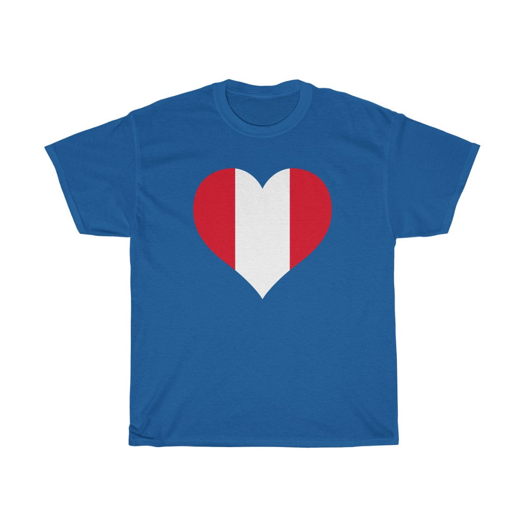 Peru Heart Flag Standard Tee - Unisex