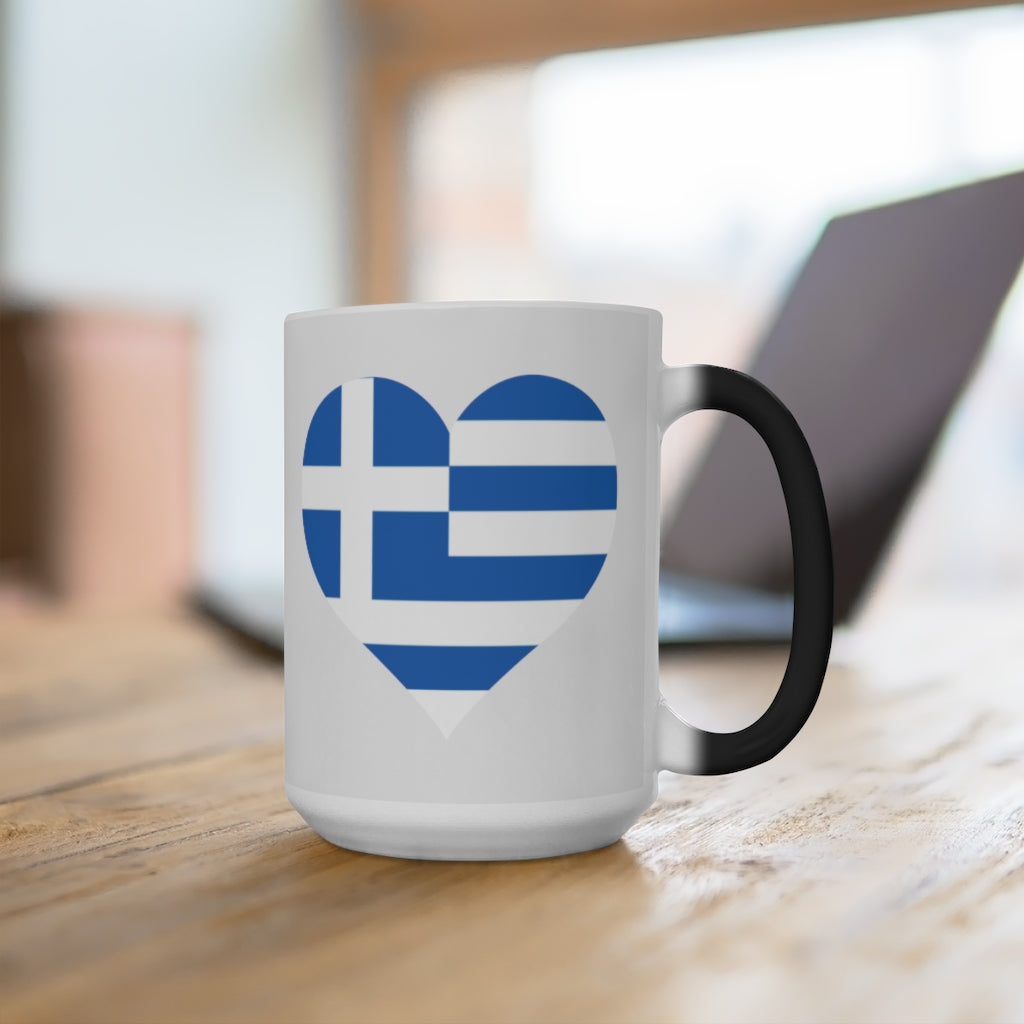 Greece Heart Color Changing Mug