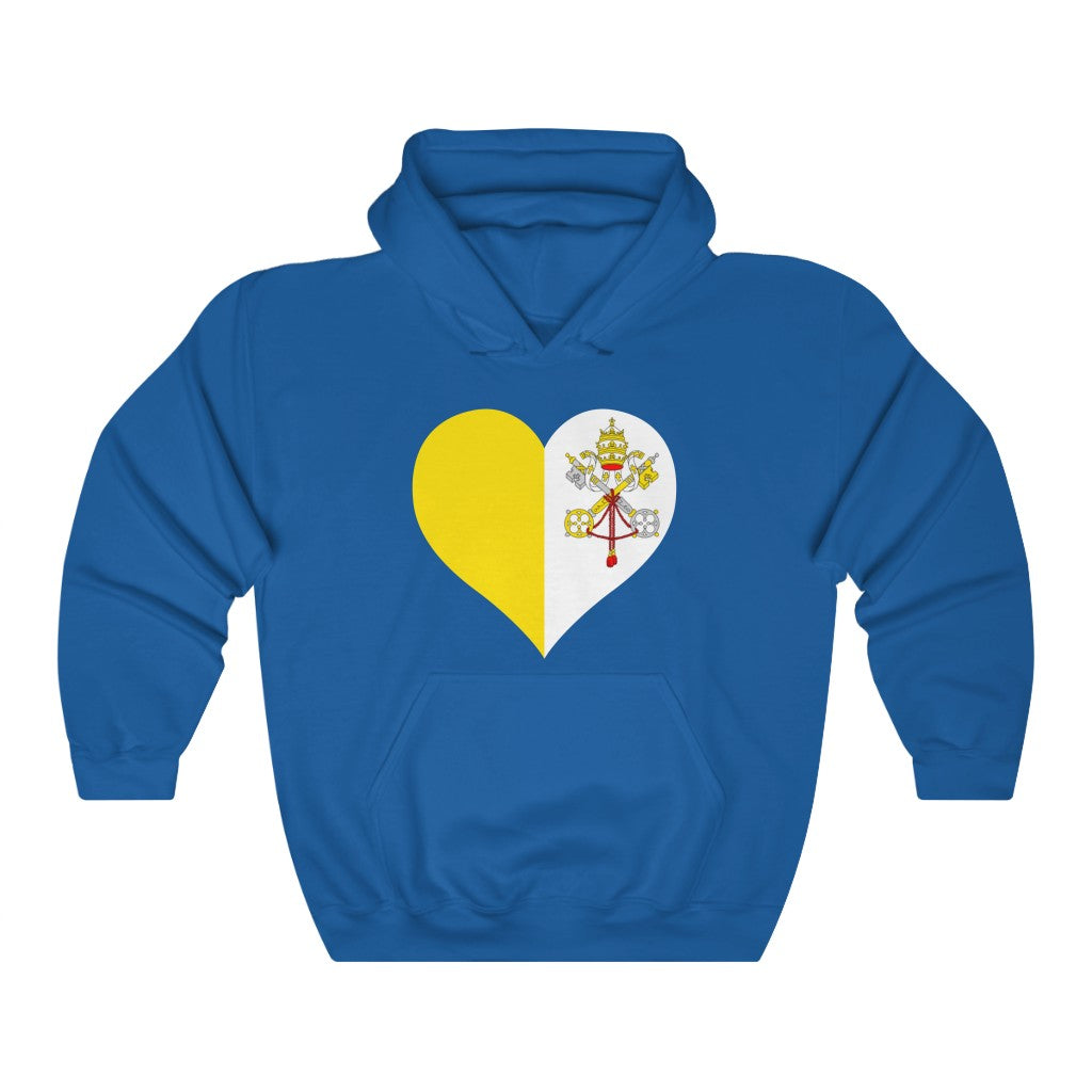 Holy See Heart Flag Hoodie Sweatshirt - Unisex